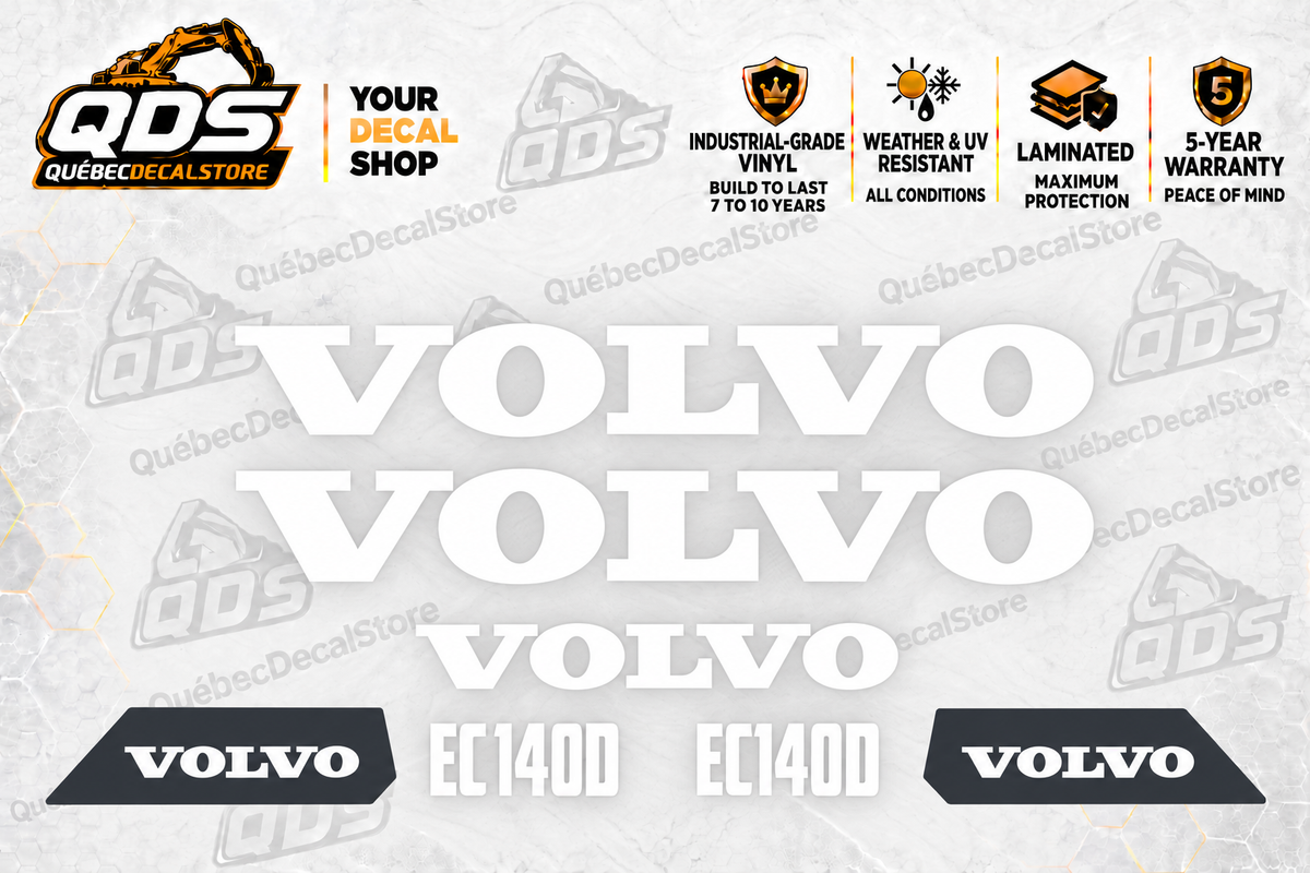 Volvo EC140D Excavator Decal Kit – 7 Graphics