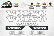 Volvo EC180D LC Excavator Decal Kit – 7 Graphics