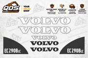 Volvo EC290B LC Excavator Decal Kit – 7 Graphics