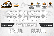 Volvo EC300D L Excavator Decal Kit – 7 Graphics