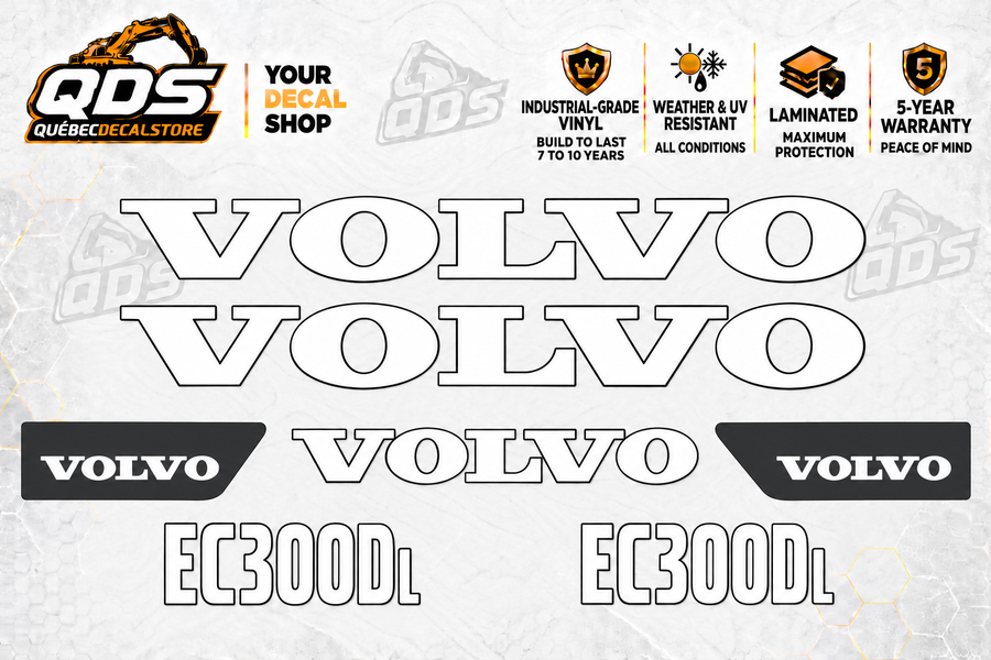Volvo EC300D L Excavator Decal Kit – 7 Graphics