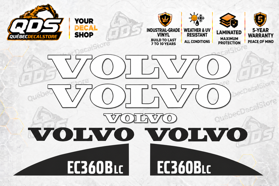 Volvo EC360B LC Excavator Decal Kit – 7 Graphics