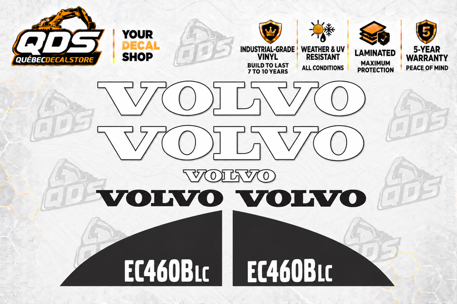Volvo EC460B LC Excavator Decal Kit – 7 Graphics