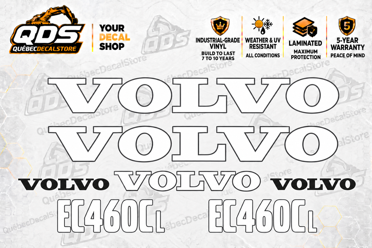 Volvo EC460C L Excavator Decal Kit – 7 Graphics