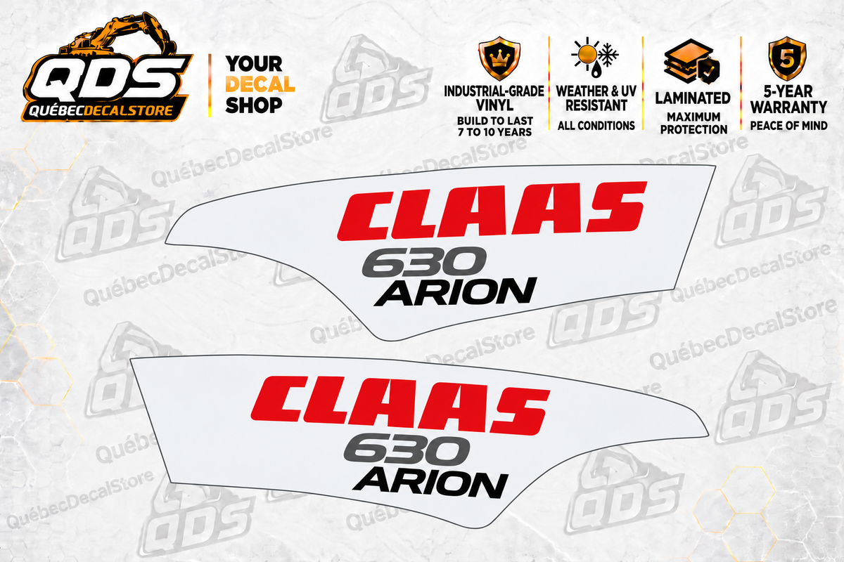 CLAAS ARION 630 Tractor Hood Decal Pair