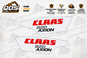CLAAS AXION 820 Tractor Hood Decal Pair