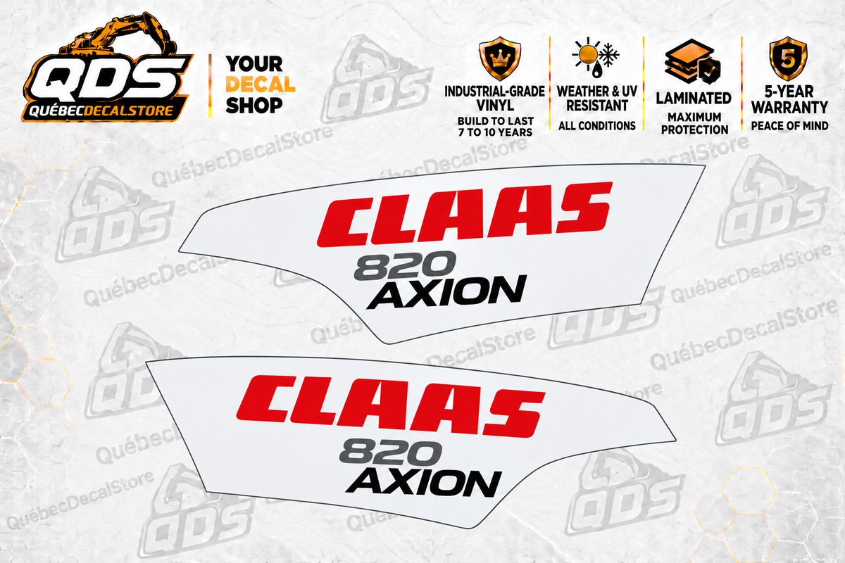 CLAAS AXION 820 Tractor Hood Decal Pair