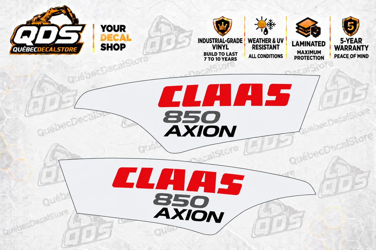 CLAAS AXION 850 Tractor Hood Decal Pair