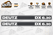 Deutz-Fahr DX 6.30 Tractor Side Decal Kit — Laminated Vinyl