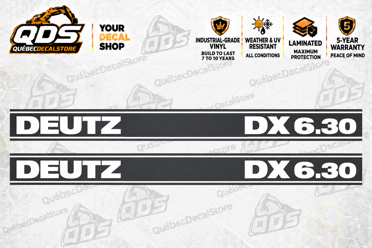 Deutz-Fahr DX 6.30 Tractor Side Decal Kit — Laminated Vinyl