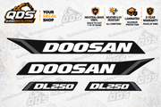 Doosan DL250-5 Wheel Loader Decal Kit – 4 Graphics