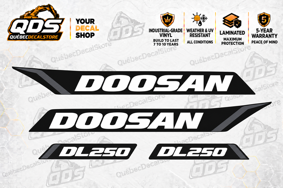 Doosan DL250-5 Wheel Loader Decal Kit – 4 Graphics