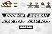 Kit de décalques Doosan DX10Z – 5 éléments