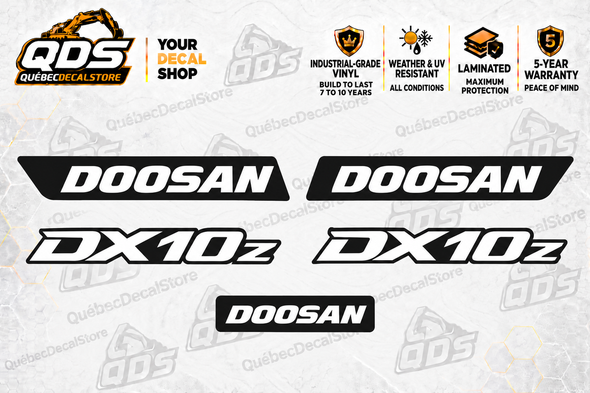 Kit de décalques Doosan DX10Z – 5 éléments