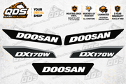 Kit de décalques Doosan DX170W-5 – 5 éléments