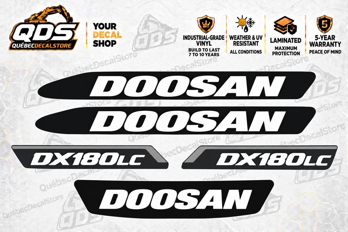 Kit de décalques Doosan DX180LC-5 – 5 éléments