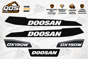 Doosan DX190W-5 Wheeled Excavator Decal Kit – 5 Graphics