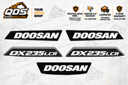 Doosan DX235LCR-5 Crawler Excavator Decal Kit – 5 Graphics