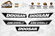 Doosan DX255LC-5 Crawler Excavator Decal Kit – 5 Graphics
