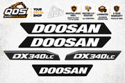 Doosan DX340LC-5 Crawler Excavator Decal Kit – 5 Graphics