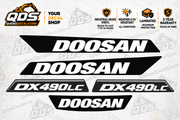 Doosan DX490LC-5 Crawler Excavator Decal Kit – 5 Graphics