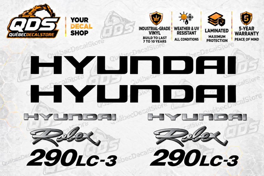 Hyundai Robex 290LC-3 Excavator Decal Kit