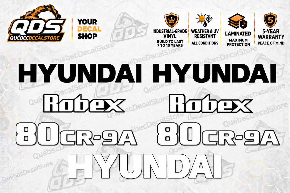 Hyundai R80CR-9A Excavator Decal Kit