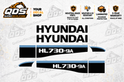 Hyundai HL730-9A aftermarket identification decal kit by QuébecDecalStore