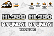 Hyundai HL980 Wheel Loader Decal Kit