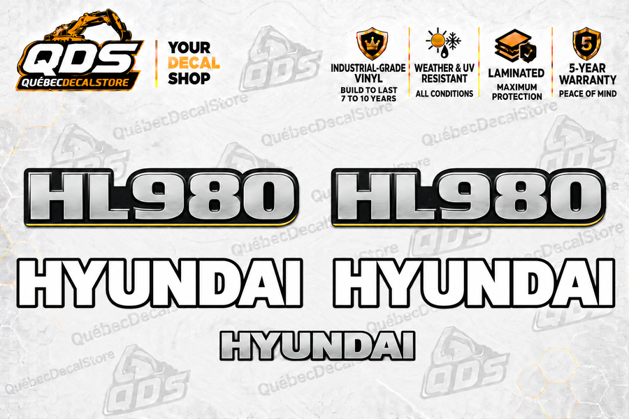 Hyundai HL980 aftermarket identification decal kit by QuébecDecalStore