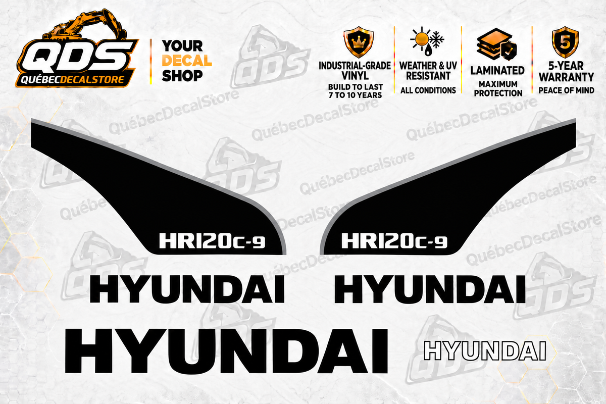 Hyundai HR120C-9 Road Roller Decal Kit