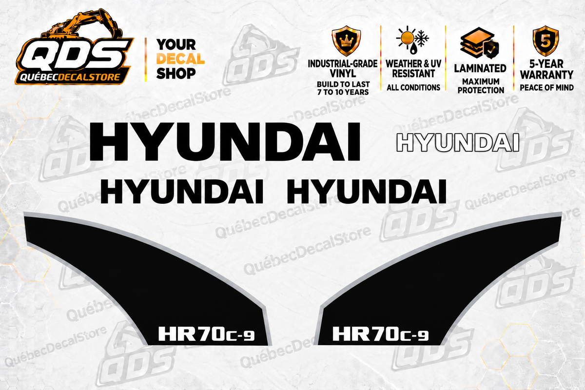 Hyundai HR70C-9 Road Roller Decal Kit