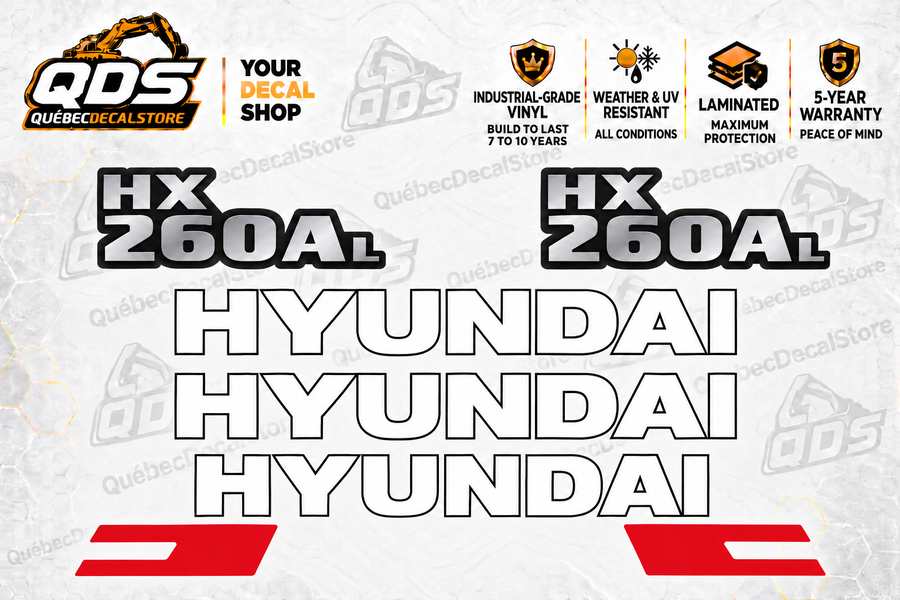Hyundai HX260AL Excavator Decal Kit