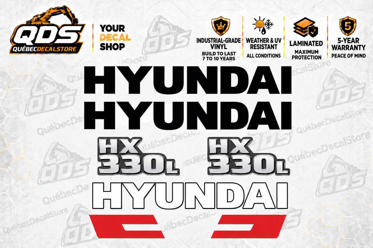 Hyundai HX330L Excavator Decal Kit