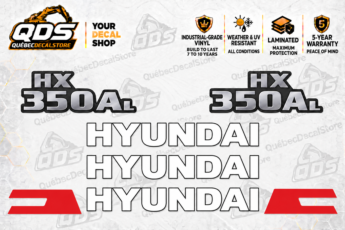 Hyundai HX350AL Excavator Decal Kit