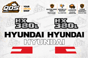 Kit de décalques Hyundai HX380L pour excavatrice