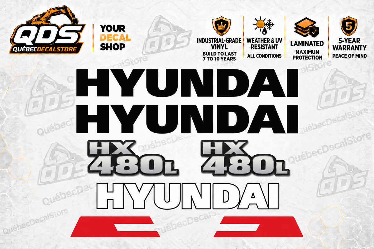 Hyundai HX480L Excavator Decal Kit