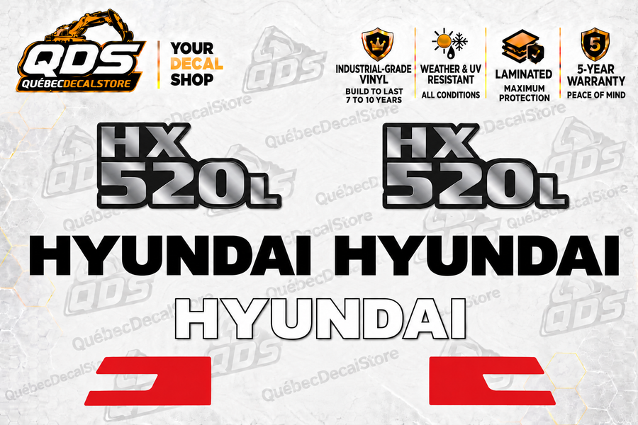Hyundai HX520L Excavator Decal Kit
