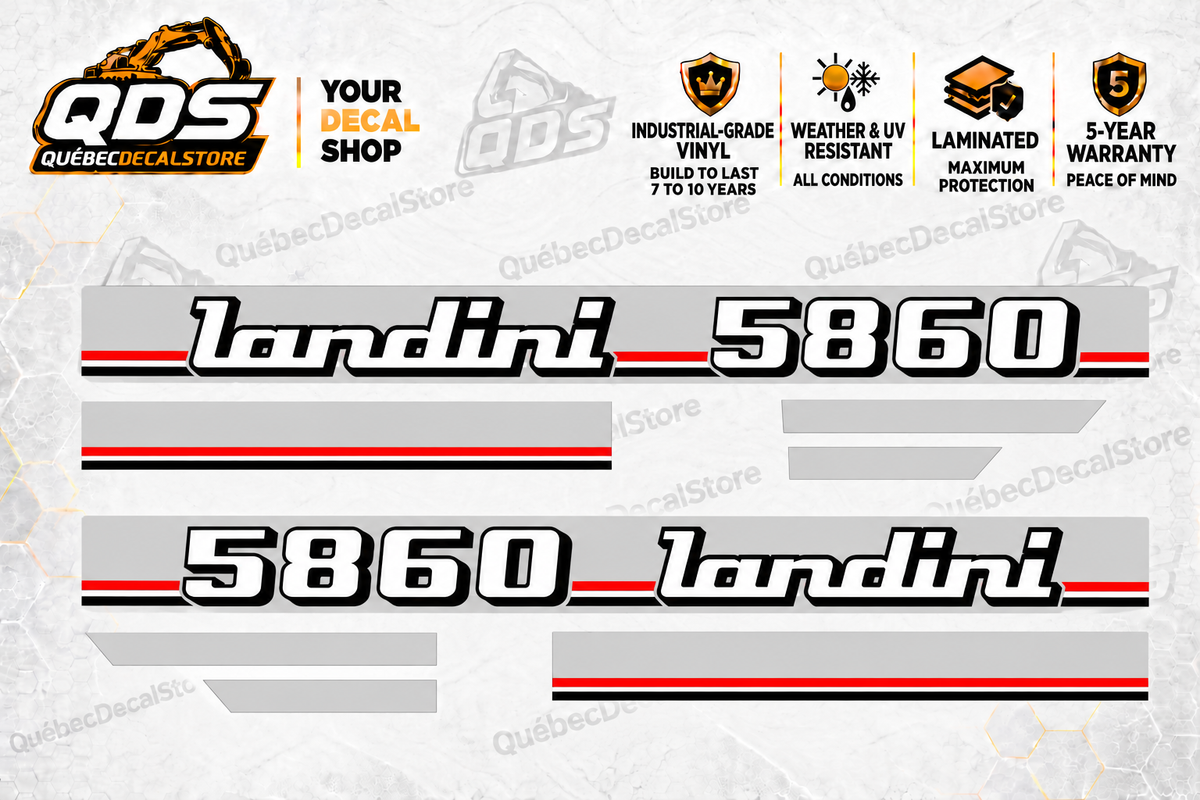 Landini 5860 Tractor Side Decal Kit — Laminated Vinyl