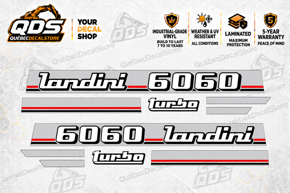 Landini 6060 Tractor Side Decal Kit — Laminated Vinyl
