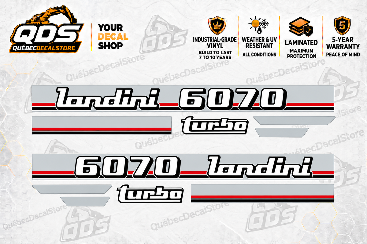 Landini 6070 Tractor Side Decal Kit — Laminated Vinyl