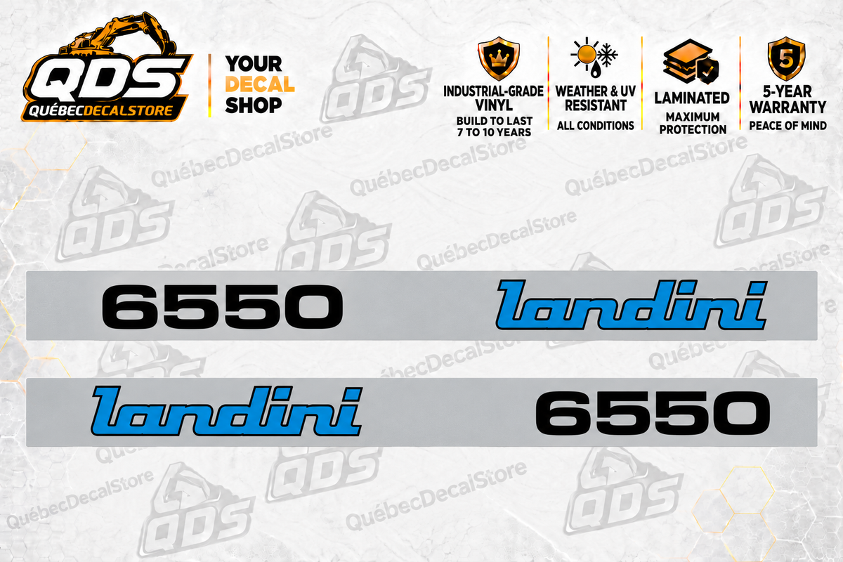 Landini 6550 Tractor Side Decal Kit — Laminated Vinyl