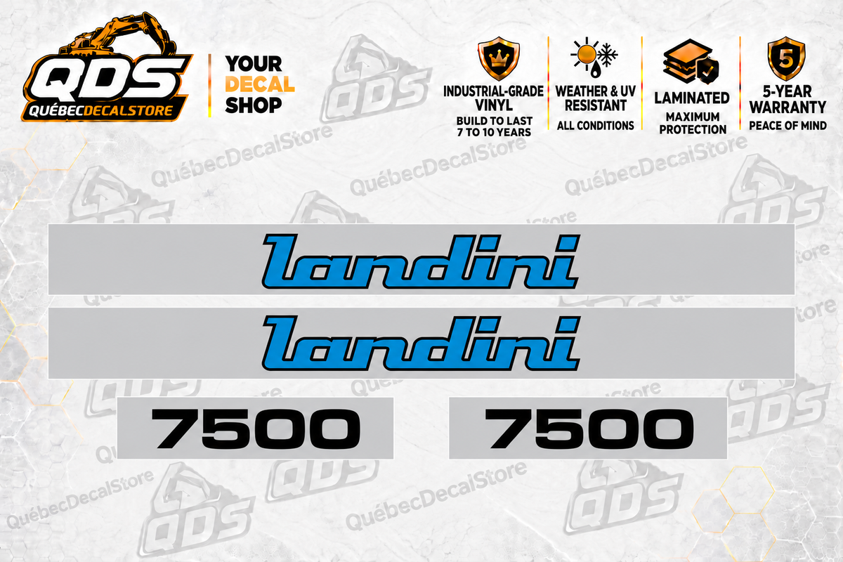 Landini 7500 Tractor Side Decal Kit — Laminated Vinyl