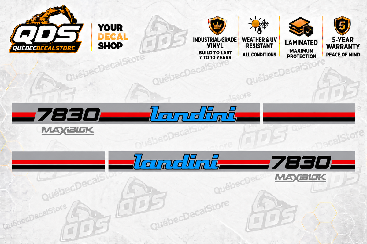 Landini 7830 paired side decal kit — QuébecDecalStore