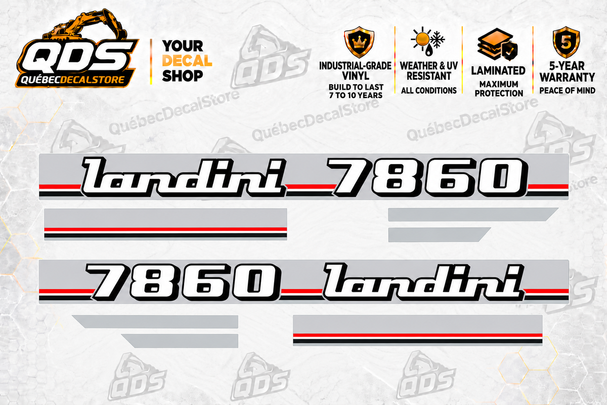 Landini 7860 Tractor Side Decal Kit — Laminated Vinyl