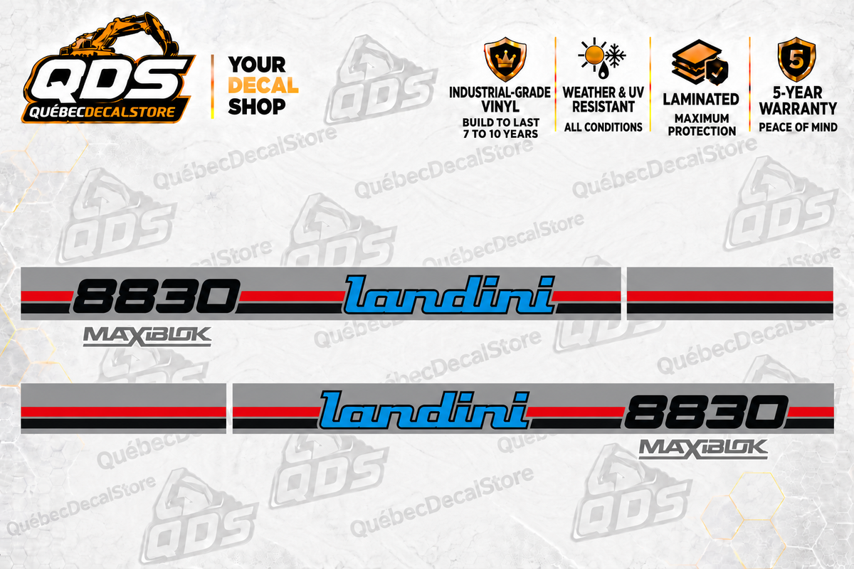 Landini 8830 Tractor Side Decal Kit — Laminated Vinyl