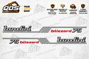 Landini Blizzard 75 Tractor Side Decal Kit — Laminated Vinyl