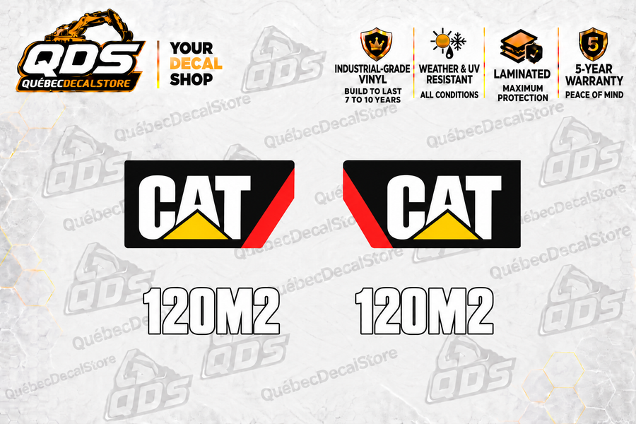 Caterpillar 120M2 Motor Grader Decal Kit – 4 Graphics