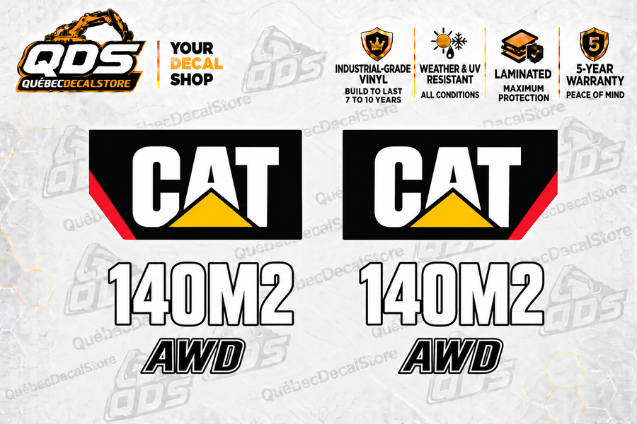 Caterpillar 140M2 Motor Grader Decal Kit – 6 Graphics