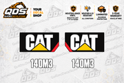 Caterpillar 140M3 Motor Grader Decal Kit – 4 Graphics